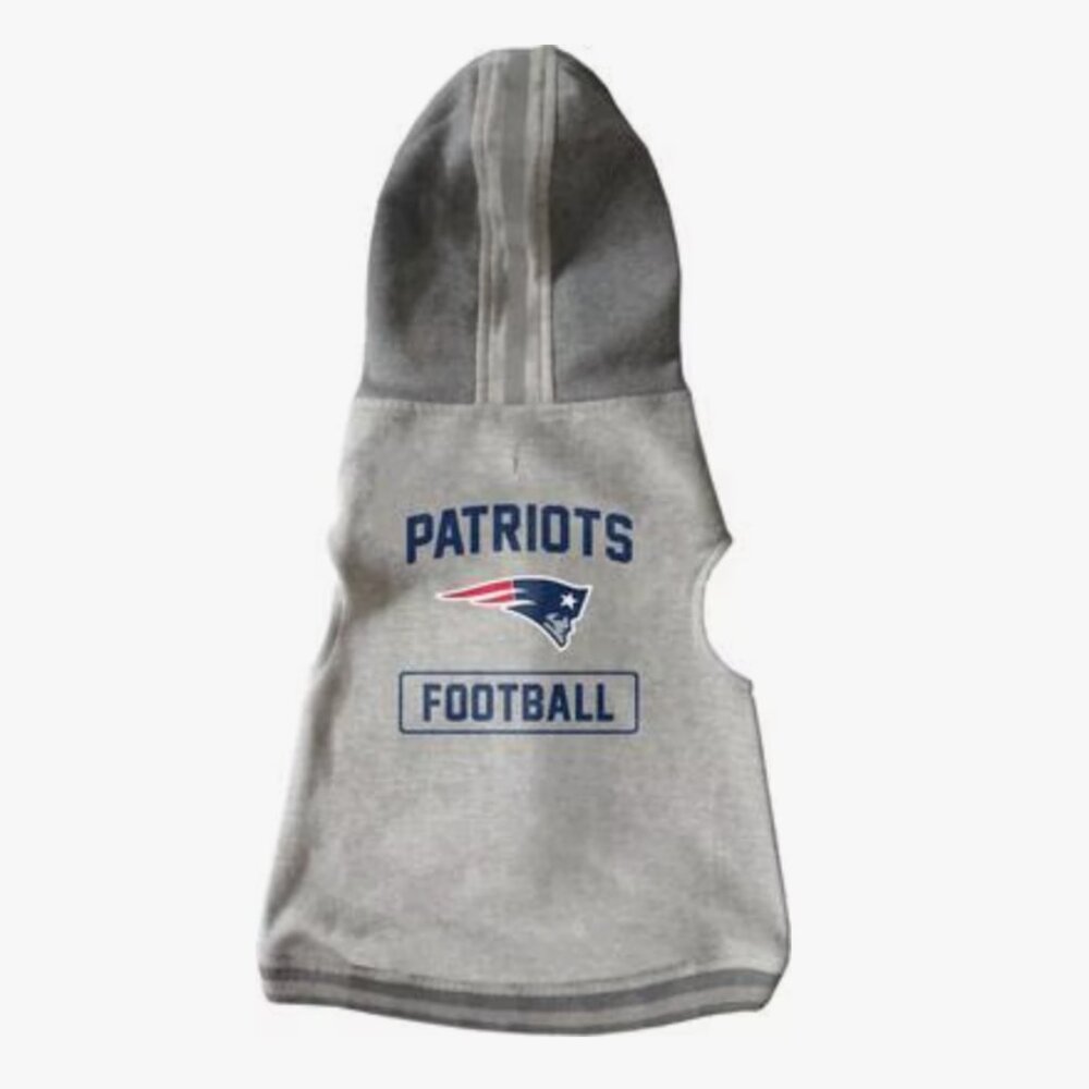 NWT Littlearth NFL Dog Hooded Crewneck Sweater, New England Patriots, Large